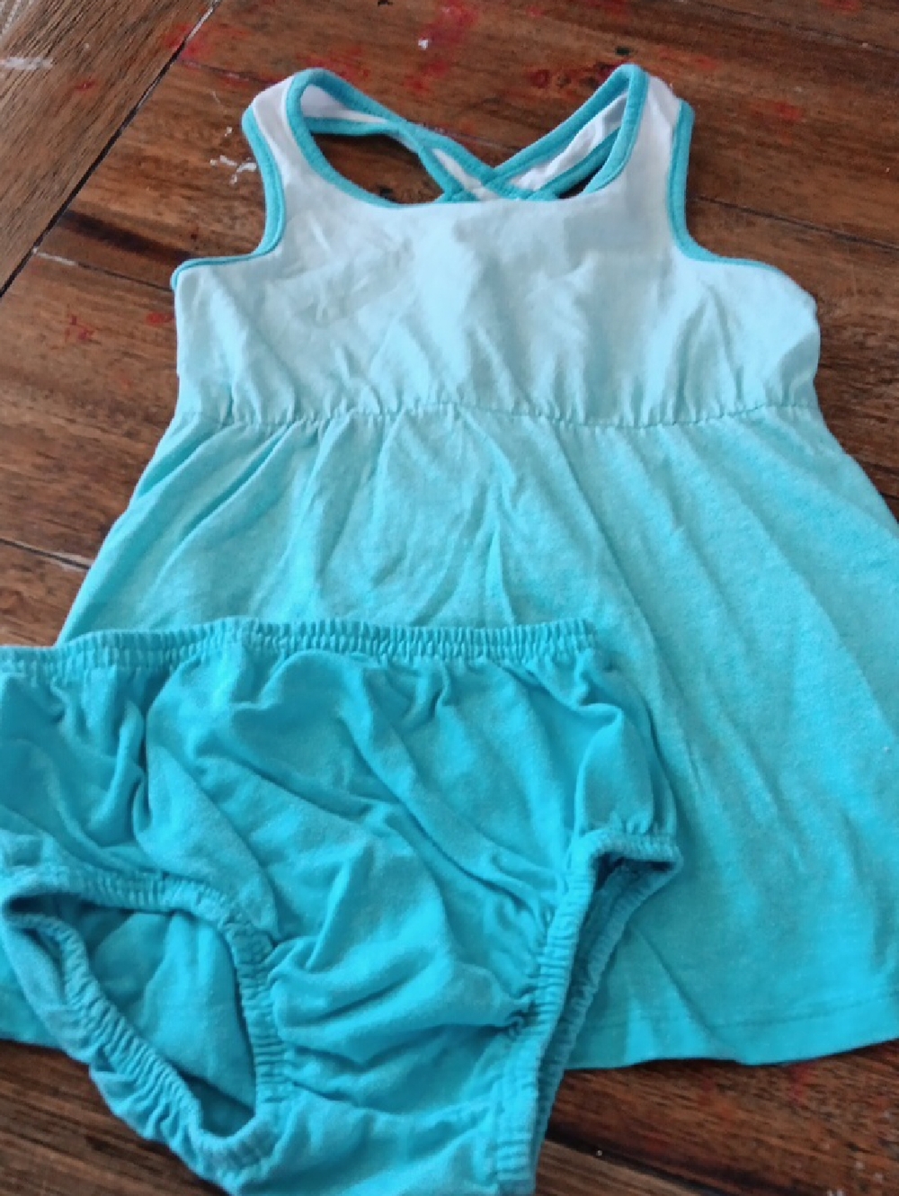 Wonderkids Turquoise Baby Tank Top And Bloomers